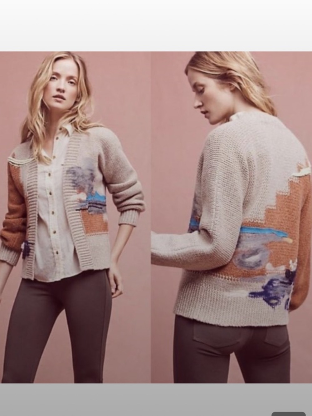 Anthropologie HWR Petunia Embellished Cardigan
